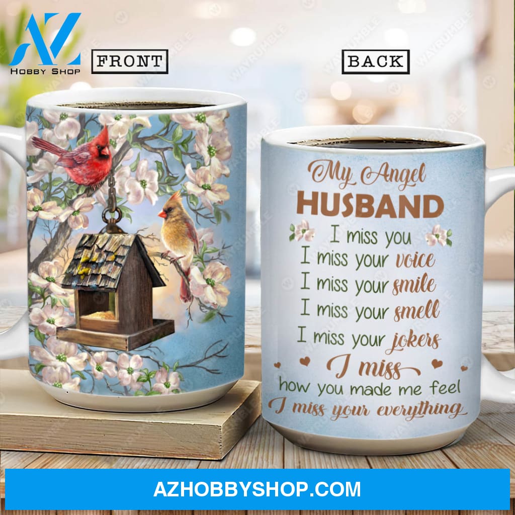 My angel husband, Bird house, Jasmine flower, I miss your everything - Heaven AOP Mug