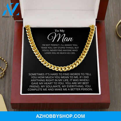 My Man - You Complete Me - Cuban Link Chain
