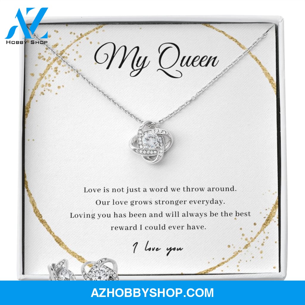My Queen Love Knot Erring and Necklace Set
