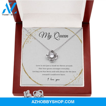 My Queen Love Knot Erring and Necklace Set