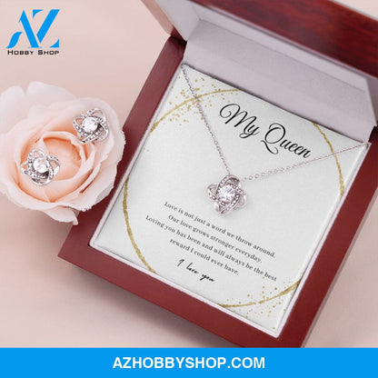 My Queen Love Knot Erring and Necklace Set