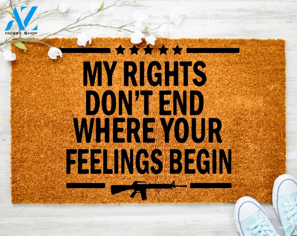 My Rights My Gun Western Doormat Funny Gun Clip Doormat Protect Porch Decor Housewarming Doormat Coir doormat