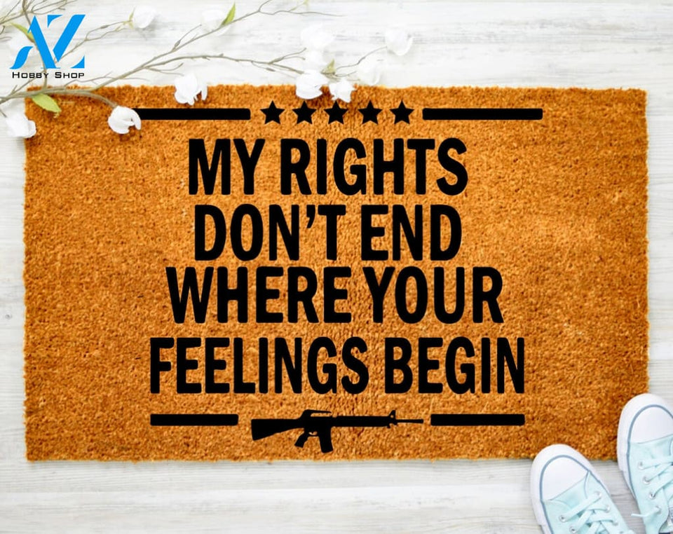 My Rights My Gun Western Doormat Funny Gun Clip Doormat Protect Porch Decor Housewarming Doormat Coir doormat