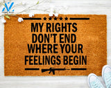 My Rights My Gun Western Doormat Funny Gun Clip Doormat Protect Porch Decor Housewarming Doormat Coir doormat