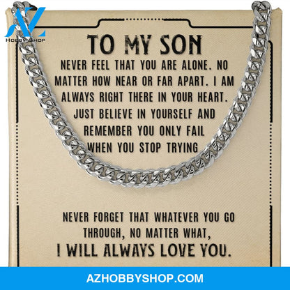 My Son - Never Forget - Cuban Link Chain