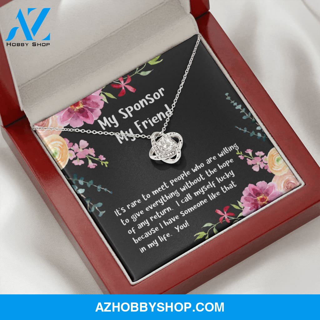 My Sponsor, My Friend Love Knot Silver Necklace