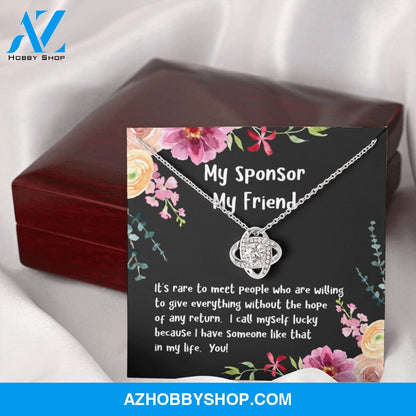 My Sponsor, My Friend Love Knot Silver Necklace