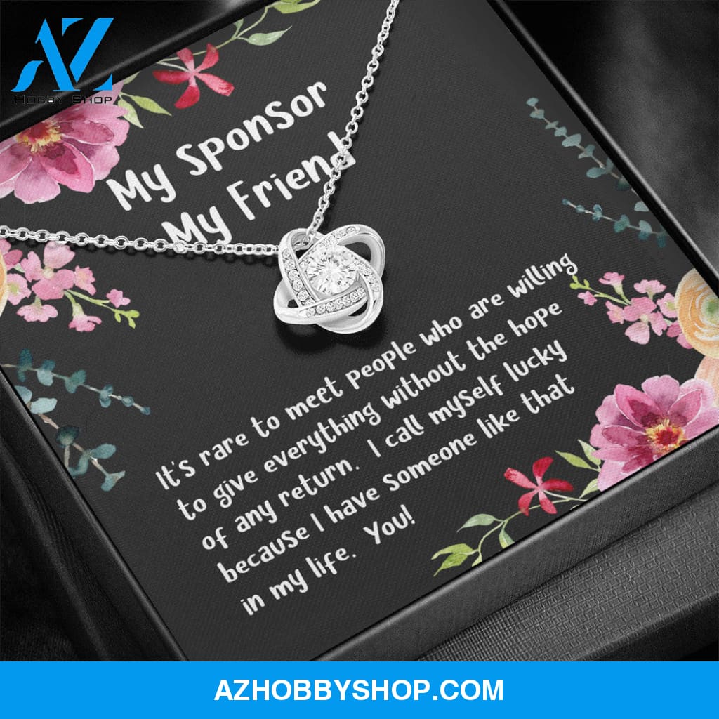 My Sponsor, My Friend Love Knot Silver Necklace