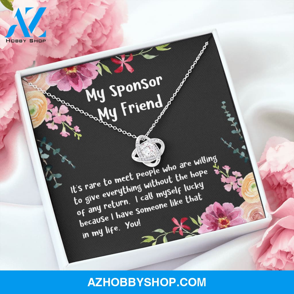 My Sponsor, My Friend Love Knot Silver Necklace