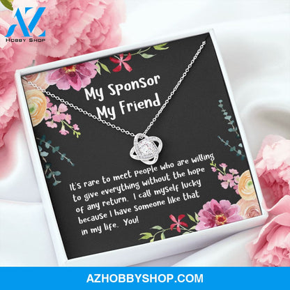 My Sponsor, My Friend Love Knot Silver Necklace