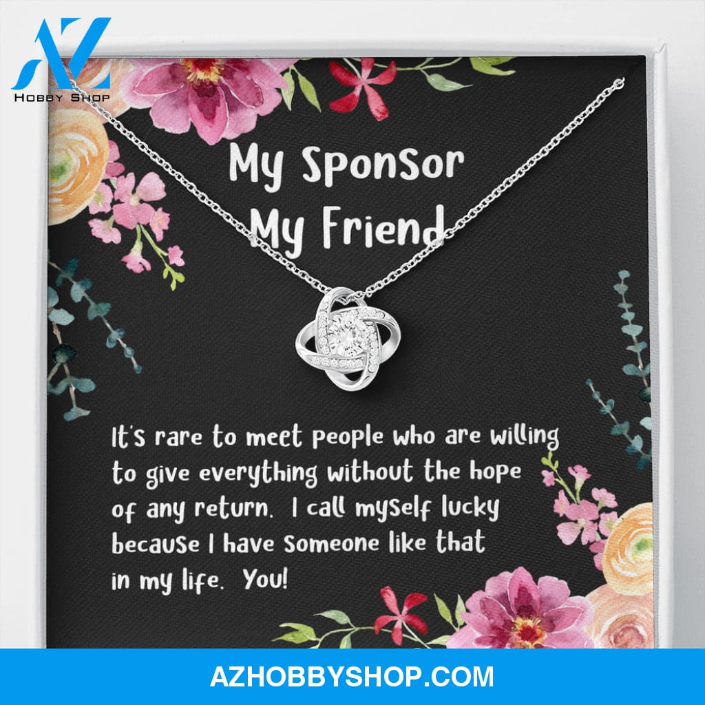 My Sponsor, My Friend Love Knot Silver Necklace