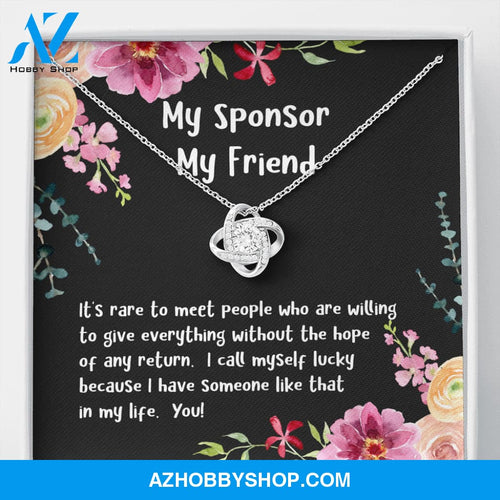 My Sponsor, My Friend Love Knot Silver Necklace