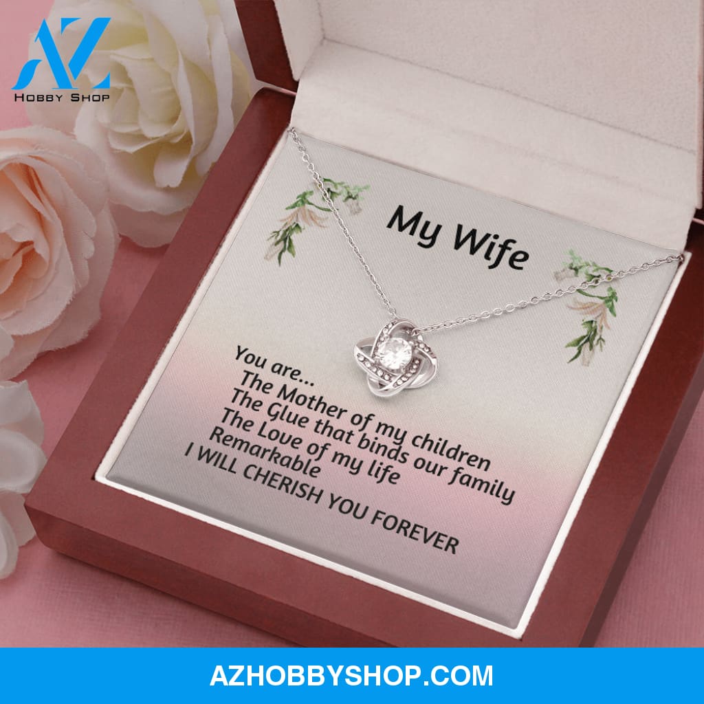 My Wife You Are Remarkable Love Knot Silver Necklace