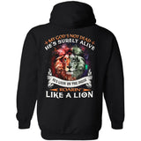 Jesus, Lion of Judah, My God's not dead, he's surely alive Back-printed Apparel