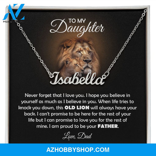 Name necklace birthday gifts for daughter from dad daughter jewelry daddy and daughter gifts happy birthday daughter necklace for women