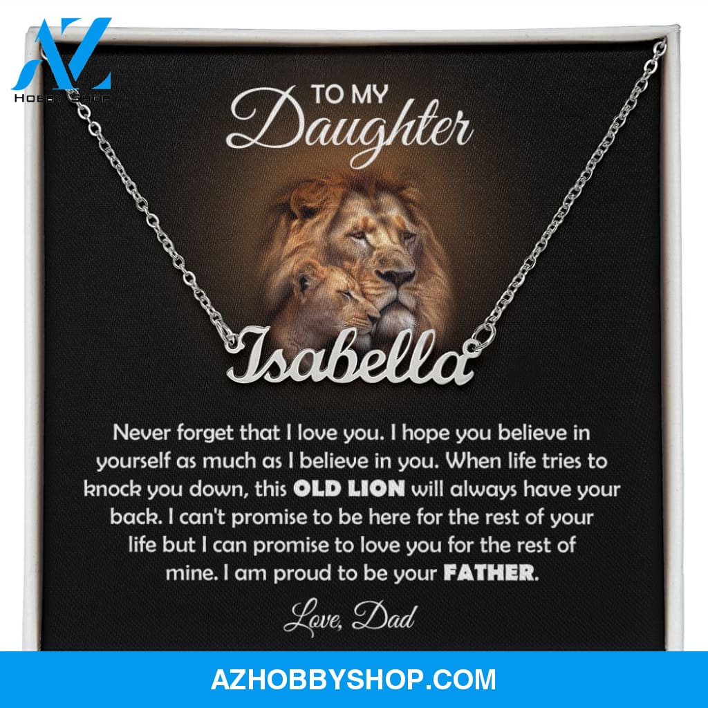 Name necklace birthday gifts for daughter from dad daughter jewelry daddy and daughter gifts happy birthday daughter necklace for women