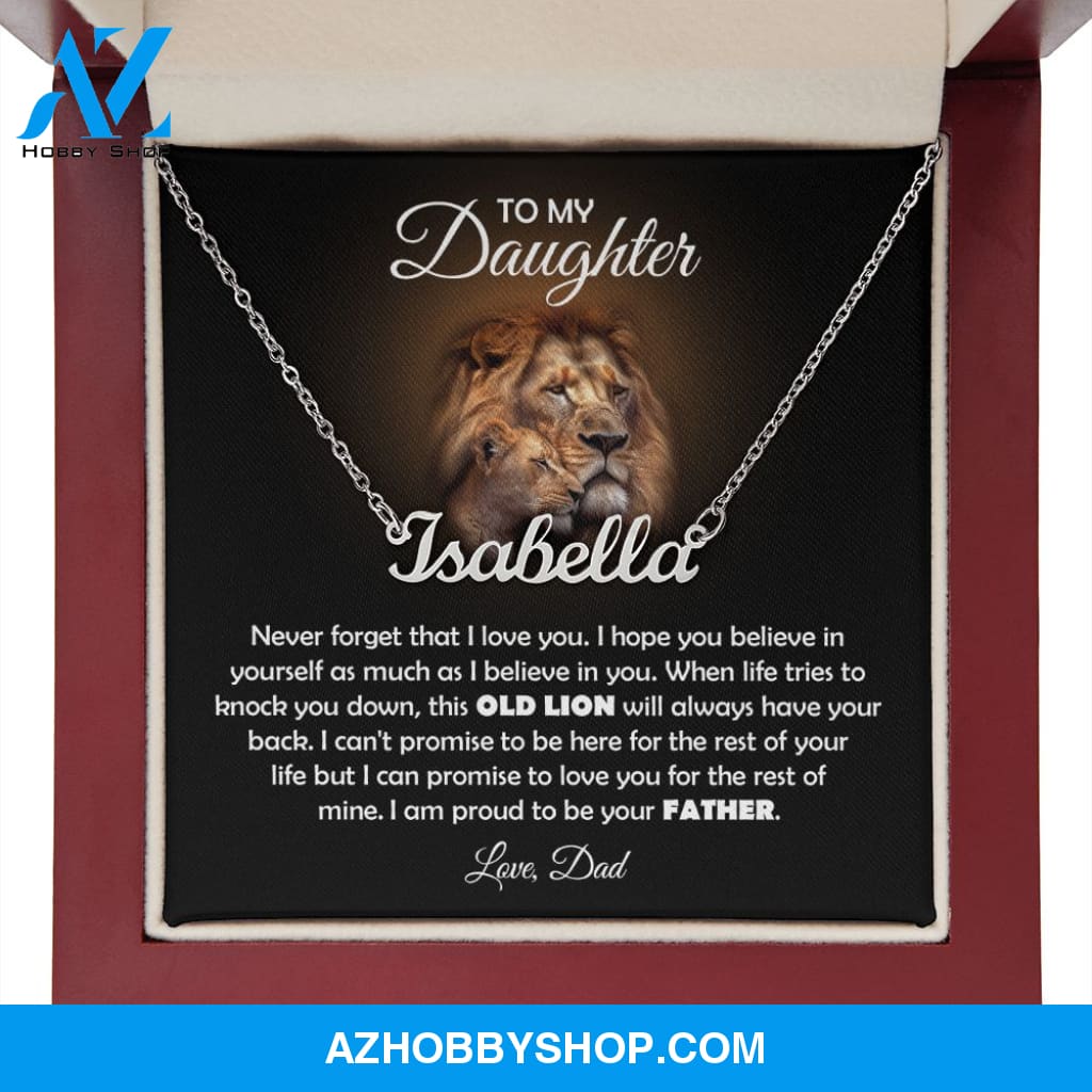 Name necklace birthday gifts for daughter from dad daughter jewelry daddy and daughter gifts happy birthday daughter necklace for women