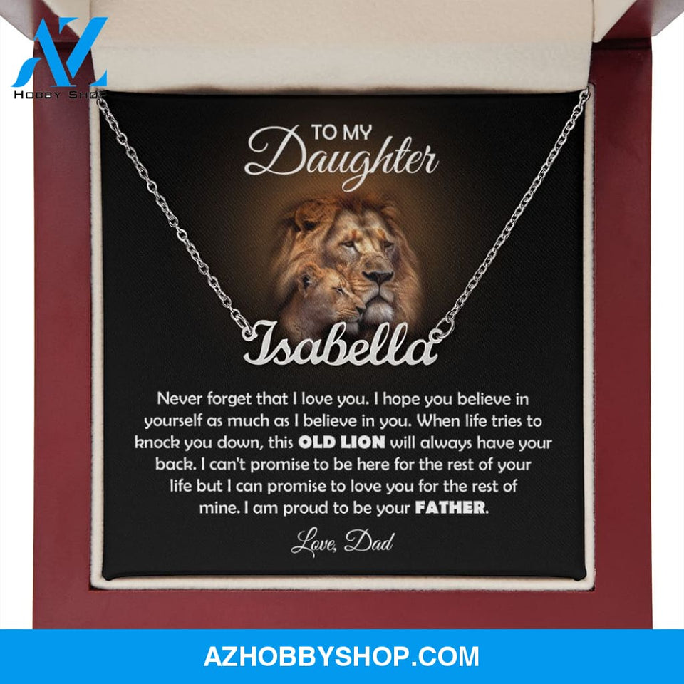 Name necklace birthday gifts for daughter from dad daughter jewelry daddy and daughter gifts happy birthday daughter necklace for women