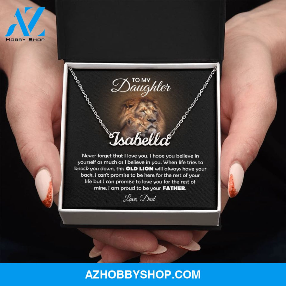 Name necklace birthday gifts for daughter from dad daughter jewelry daddy and daughter gifts happy birthday daughter necklace for women