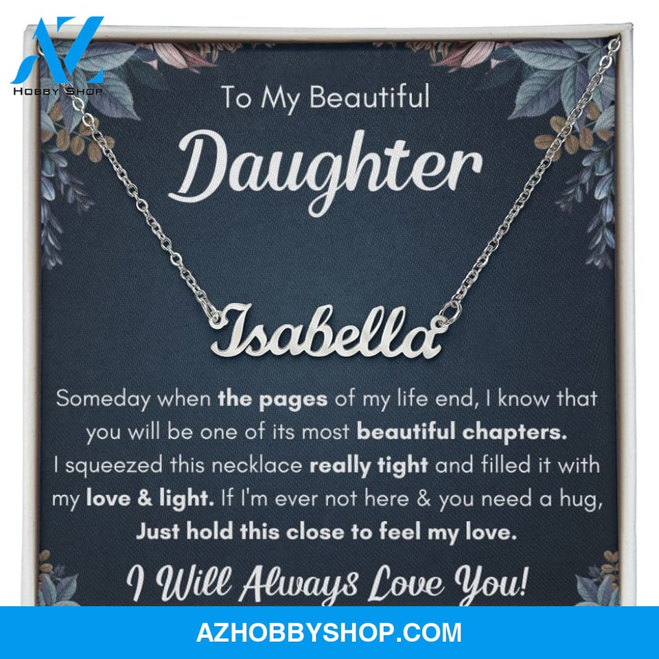 Name necklace to my beautiful daughter necklace from mom from dad mother and daughter necklaces birthday gifts for daughter adult daughter