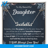 Name necklace to my beautiful daughter necklace from mom from dad mother and daughter necklaces birthday gifts for daughter adult daughter