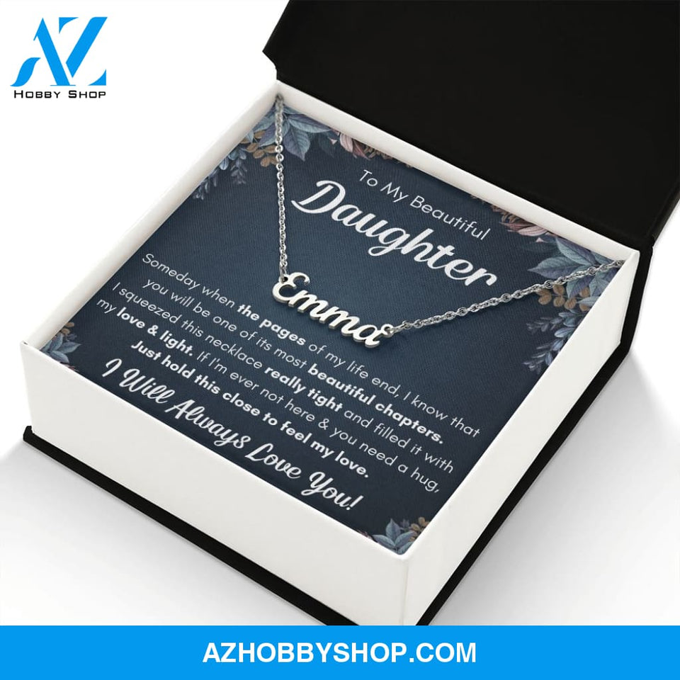 Name necklace to my beautiful daughter necklace from mom from dad mother and daughter necklaces birthday gifts for daughter adult daughter