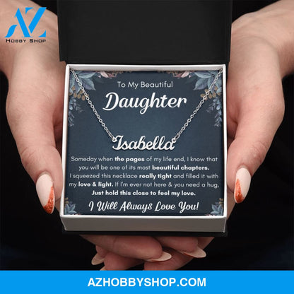 Name necklace to my beautiful daughter necklace from mom from dad mother and daughter necklaces birthday gifts for daughter adult daughter
