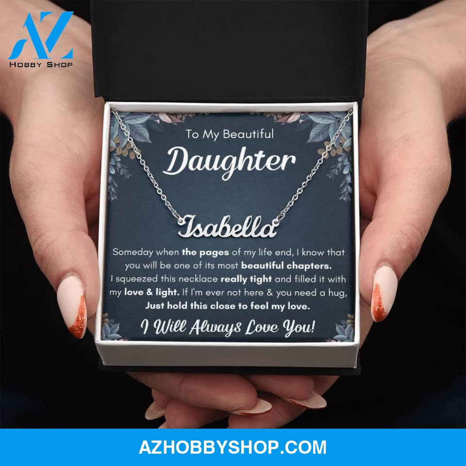 Name necklace to my beautiful daughter necklace from mom from dad mother and daughter necklaces birthday gifts for daughter adult daughter