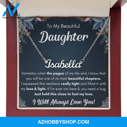 Name necklace to my beautiful daughter necklace from mom from dad mother and daughter necklaces birthday gifts for daughter adult daughter