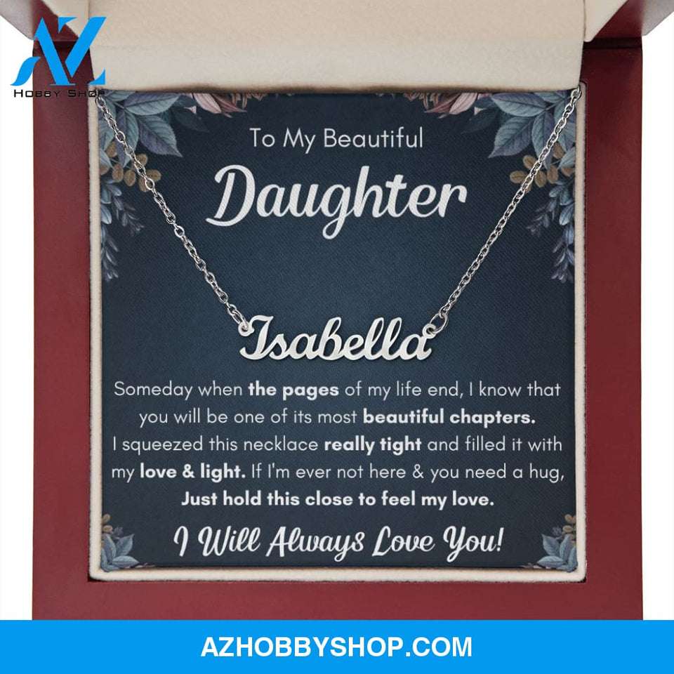 Name necklace to my beautiful daughter necklace from mom from dad mother and daughter necklaces birthday gifts for daughter adult daughter