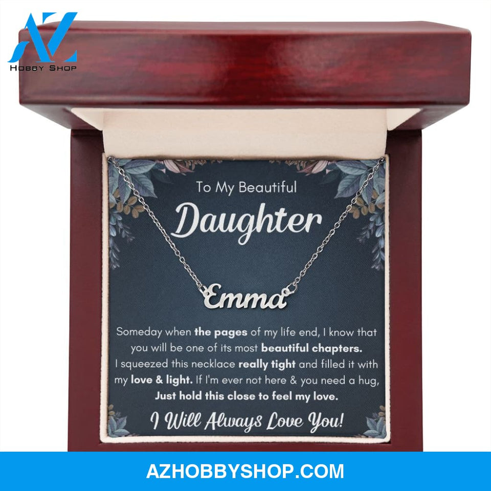 Name necklace to my beautiful daughter necklace from mom from dad mother and daughter necklaces birthday gifts for daughter adult daughter