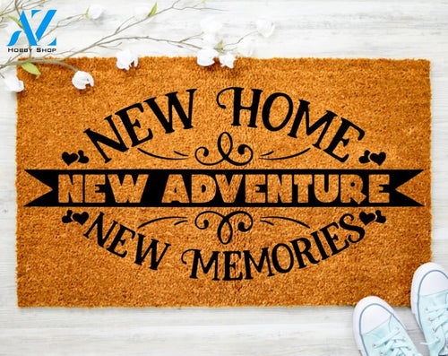 New Home New Adventures Memories Doormat Funny Gun Clip Doormat Porch Decor Housewarming Out Doormat