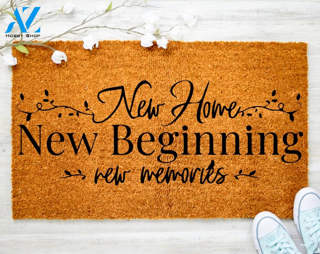 New Home New Adventures Memories Doormat Funny Gun Clip Doormat Protect Porch Decor Housewarming Doormat
