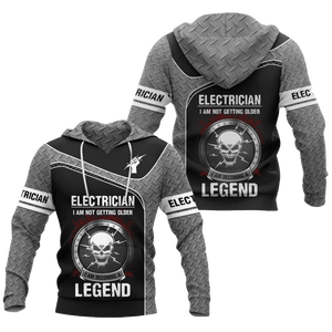 Unisex Hoodie All Over Print Skull Gifts All Over Printed Skull Electrician Unisex Hoodie