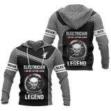 Electrician Gifts All Over Printed Skull Electrician Unisex Hoodie Labour Day Gifts