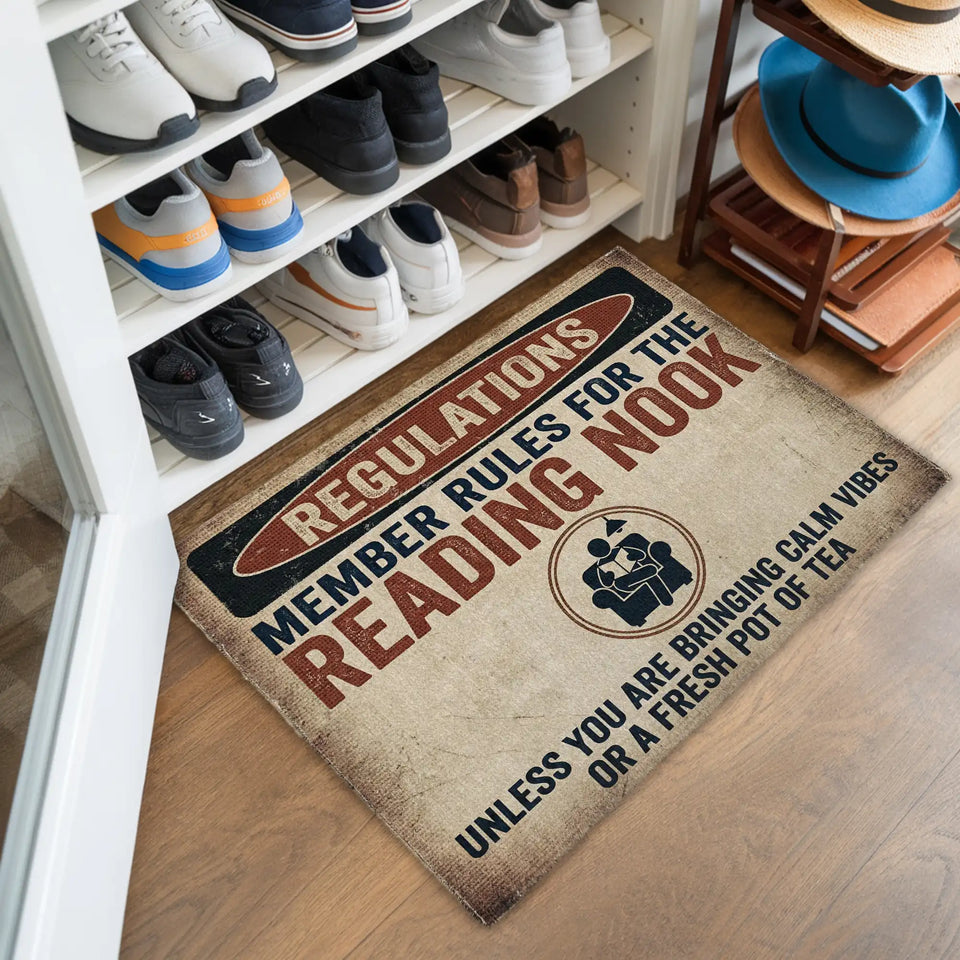 Reading Nook Doormat – Funny Book Lover Welcome Mat