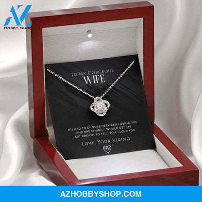 Norse Love Knot | To My Gorgeous Wife Silver Necklace ??