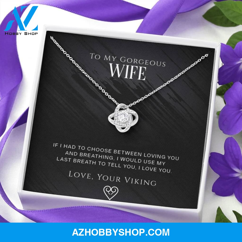Norse Love Knot | To My Gorgeous Wife Silver Necklace ??