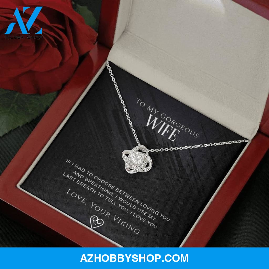 Norse Love Knot | To My Gorgeous Wife Silver Necklace ??