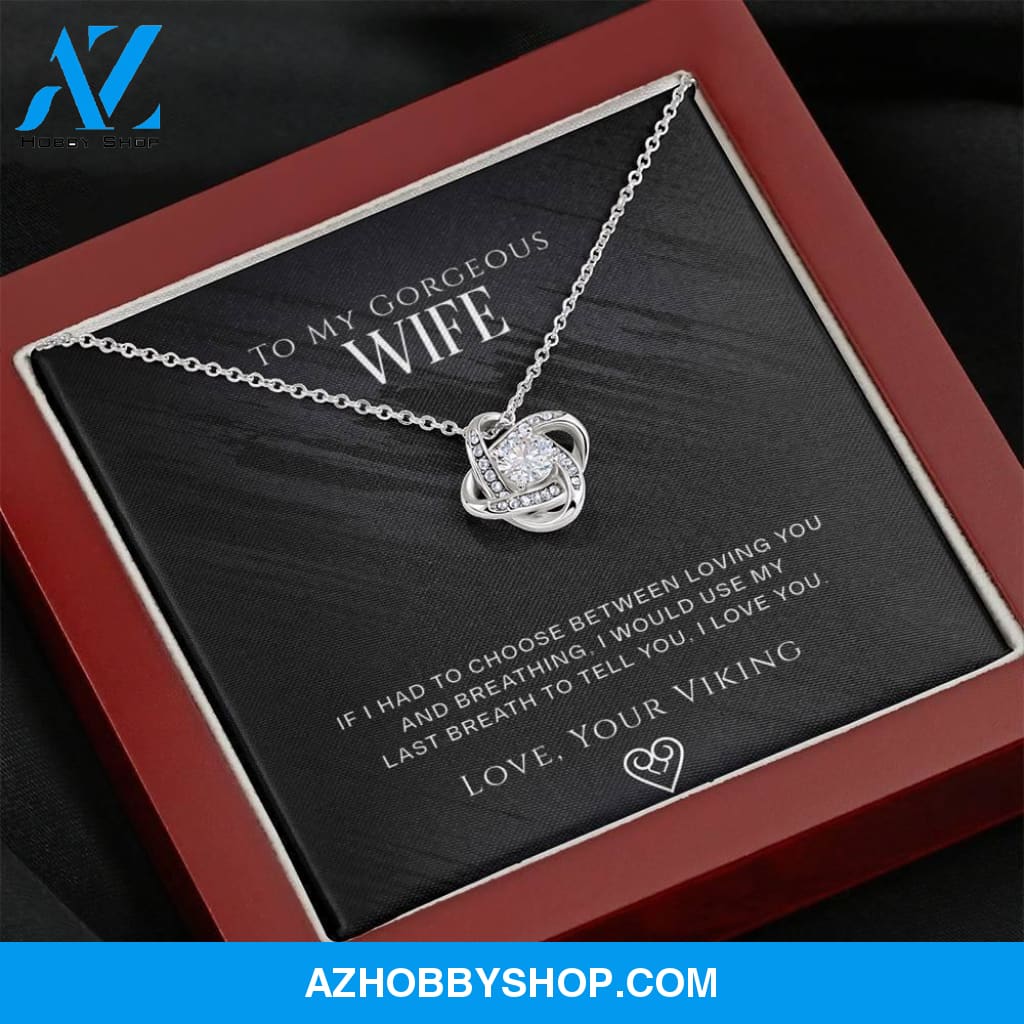 Norse Love Knot | To My Gorgeous Wife Silver Necklace ??