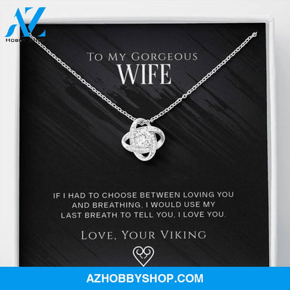 Norse Love Knot | To My Gorgeous Wife Silver Necklace ??