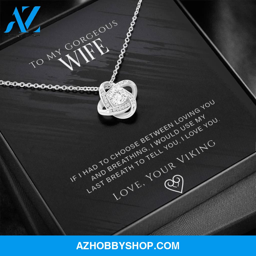 Norse Love Knot | To My Gorgeous Wife Silver Necklace ??