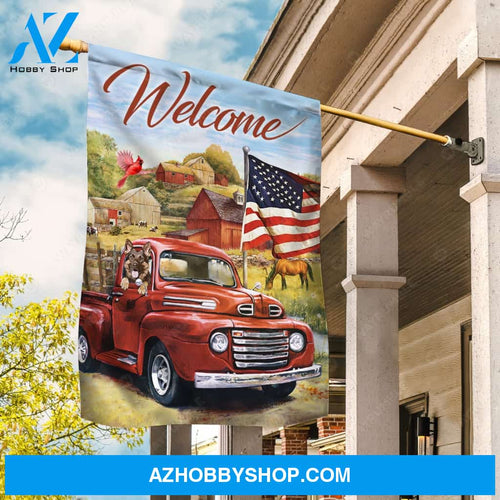 Northern cardinal, Cute dog in car, Village field, Welcome - Jesus Flag