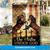 One nation under God - Jesus, Horse, American Flag