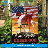Orange sunset, Pretty dove, Stunning US flag, One nation under God - Jesus Flag