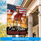 Orange sunset, Pretty dove, Stunning US flag, One nation under God - Jesus Flag