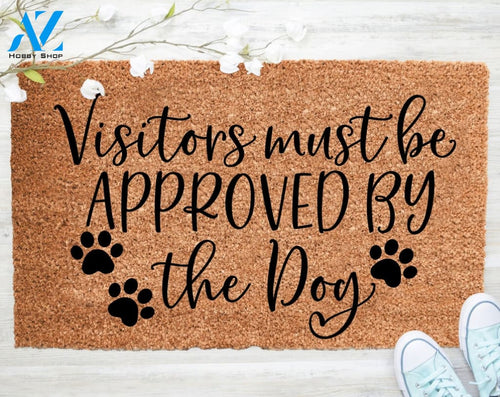 Out Doormat- Approved By The Dog Doormat Welcome Doormat Porch Decor Fall Porch Decor Coir Doormat