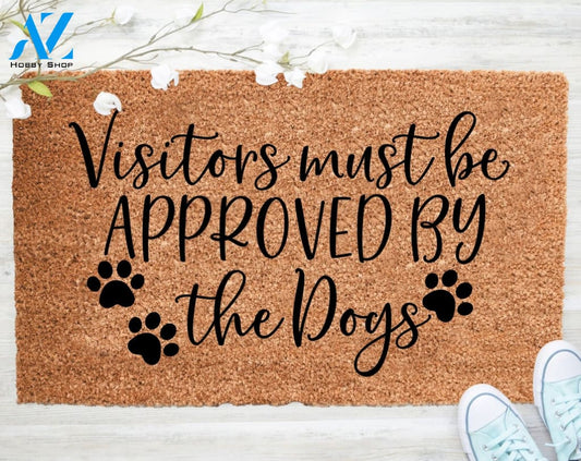 Out Doormat- Approved By The Dogs Doormat Welcome Doormat Porch Decor Fall Porch Decor Coir Doormat