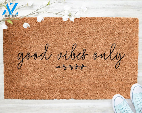 Out Doormat- Good Vibes Only Doormat Welcome Doormat Porch Decor Fall Porch Decor Coir Doormat