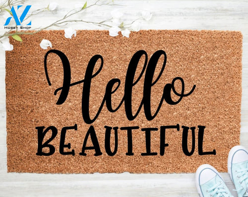 Out Doormat- Hello Beautiful Doormat Welcome Doormat Porch Decor Fall Porch Decor Coir Doormat